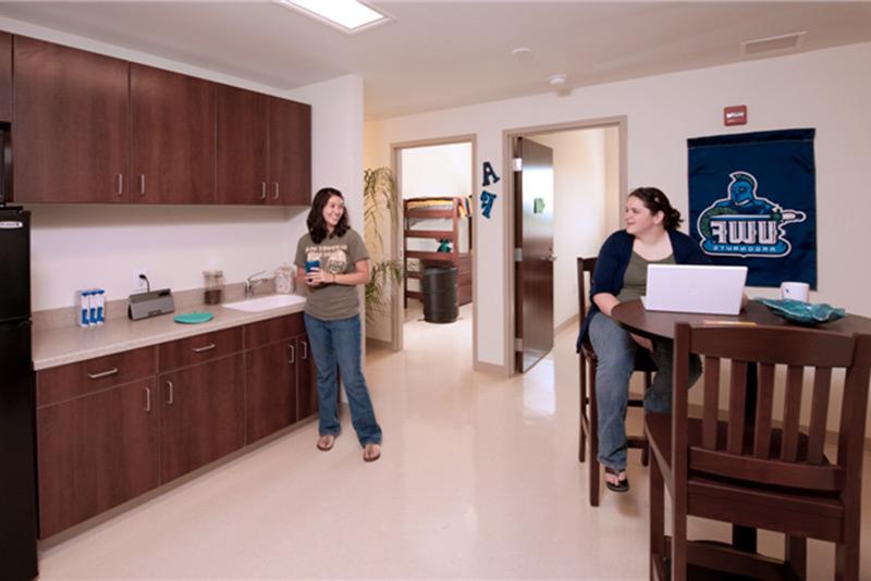 Photo of student housing kitchenette